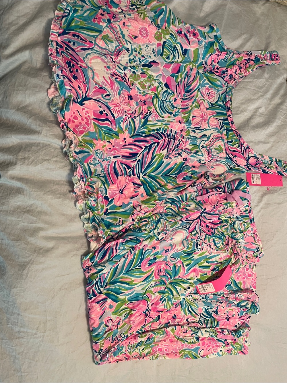 NWT Lilly Pulitzer “Lilly’s favorite things” ruffle PJ tank and PJ knit pant